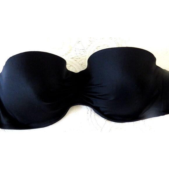 Victoria's Secret Strapless Ruched Front Flirt Bandeau Bikini Top 36C EUC - Picture 2 of 8